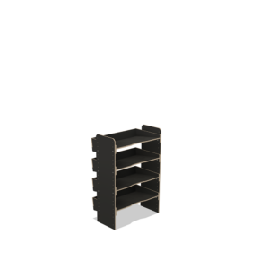 Scaffale universale per furgone in legno (1100x750x430mm) – 4 ripiani inclinati