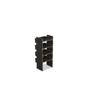 Scaffale universale per furgone in legno (1190x500x430mm) – 4 ripiani inclinati