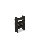 Scaffale universale per furgone in legno (1190x750x430mm) – 4 ripiani inclinati