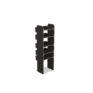 Scaffale universale per furgone in legno (1650x500x430mm) – 5 ripiani inclinati