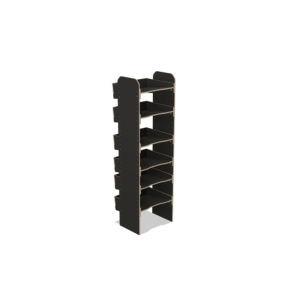 Scaffale universale per furgone in legno (1650x500x430mm) – 6 ripiani inclinati