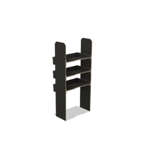 Scaffale universale per furgone in legno (1650x750x430mm) – 3 ripiani inclinati