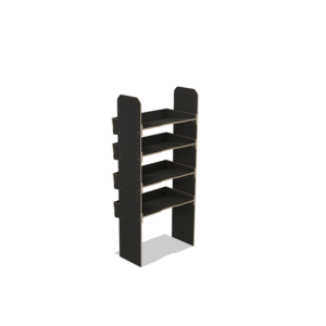 Scaffale universale per furgone in legno (1650x750x430mm) – 4 ripiani inclinati