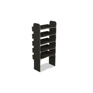 Scaffale universale per furgone in legno (1650x750x430mm) – 5 ripiani inclinati