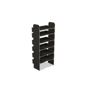 Scaffale universale per furgone in legno (1650x750x430mm) – 6 ripiani inclinati